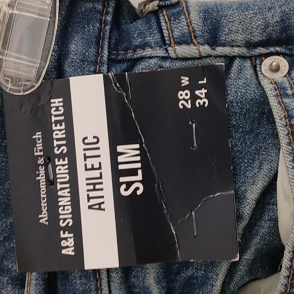 New Abercrombie & Fitch Jeans Men's Size 28 X 34 Athletic Slim Fit Stret… - Picture 4 of 8